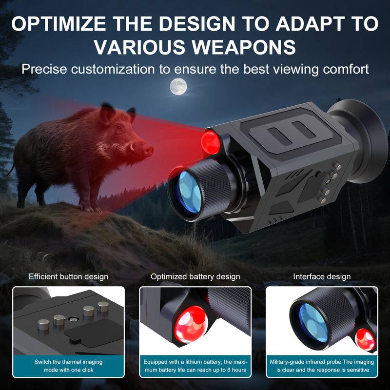 Portable wearable night vision goggles by eprolo with adjustable straps and lens, designed for day and night hunting.
