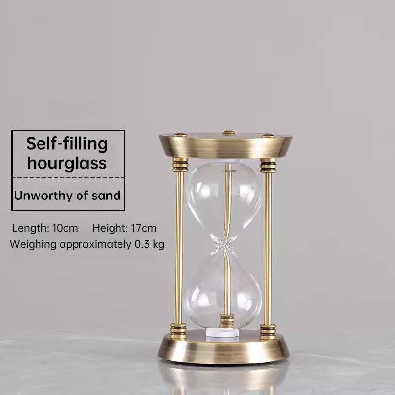 Vintage metal hourglass sand clock by eprolo, featuring a retro design, perfect for office, study, or bedroom decorative decor.