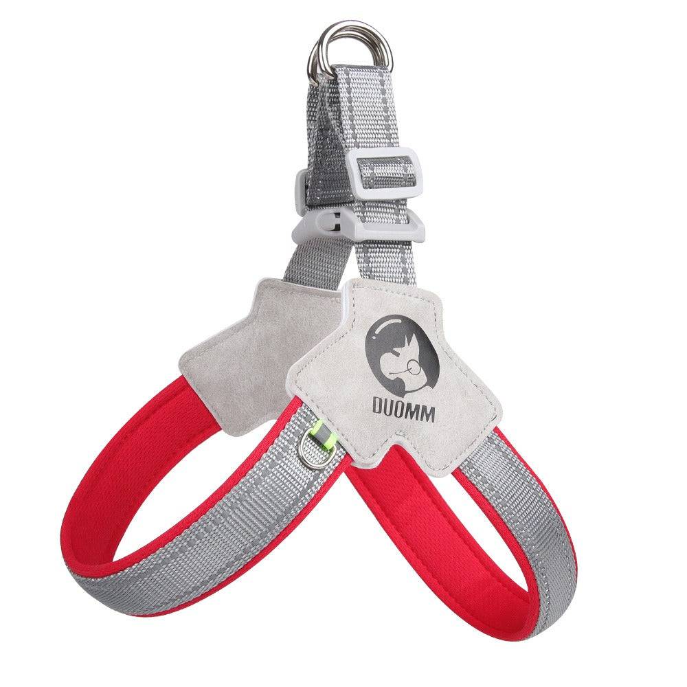 Eprolo saddle style breathable reflective dog chest harness with adjustable straps and padded design for comfort and safety.