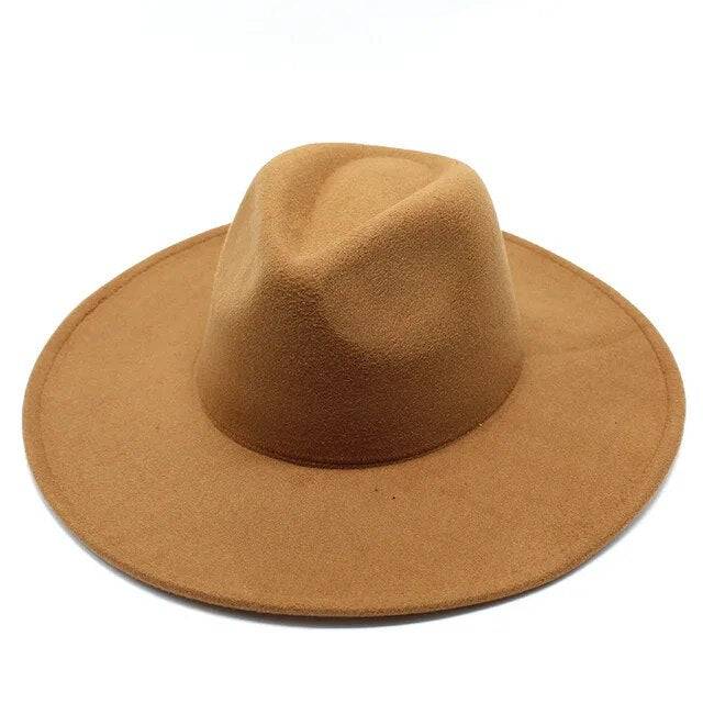 Black and white wool wide brim fedora hat by eprolo, crushable winter derby hat for men and women, suitable for church and jazz events.