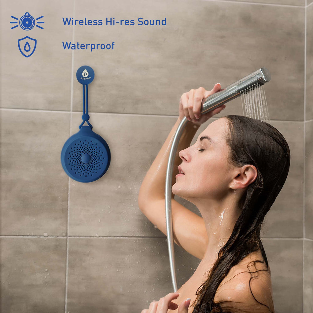 Pursonic waterproof wireless speaker and bundle with 360° Hi-Res sound, portable design, ideal for outdoor use