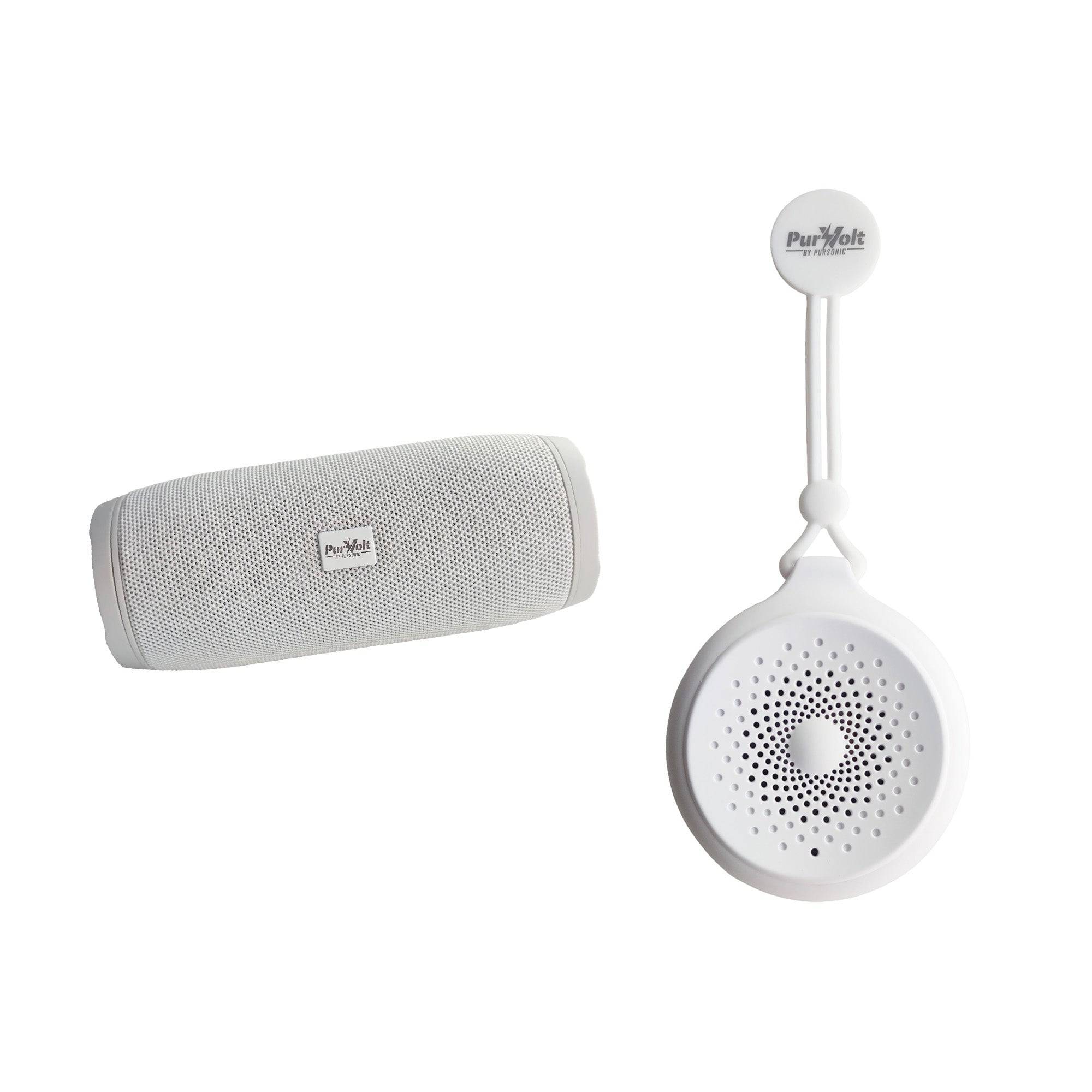 Pursonic waterproof wireless speaker bundle with 360° Hi-Res sound, portable design, ideal for outdoor and indoor use