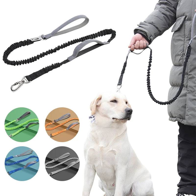 Reflective eprolo dog traction rope with adjustable length, featuring a sturdy design for walking and training pets outdoors.