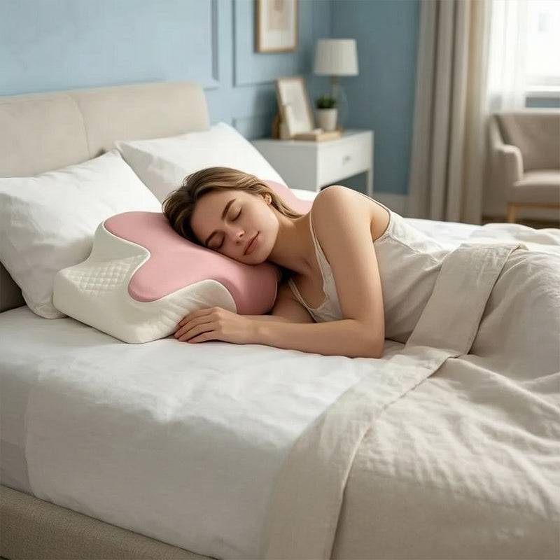 Eprolo cooling viscoelastic memory foam pillow with heat-resistant, slow rebound cushion for comfortable sleep support