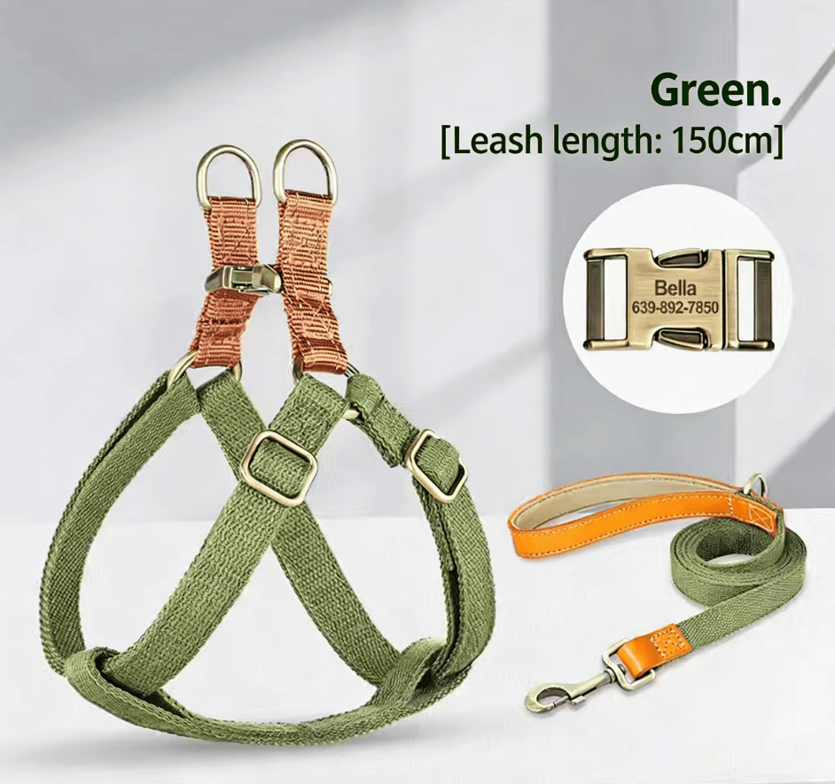 Eprolo small dog chest harness with lettering, adjustable back strap, medium-sized dog leash, suitable for Corgis and small breeds
