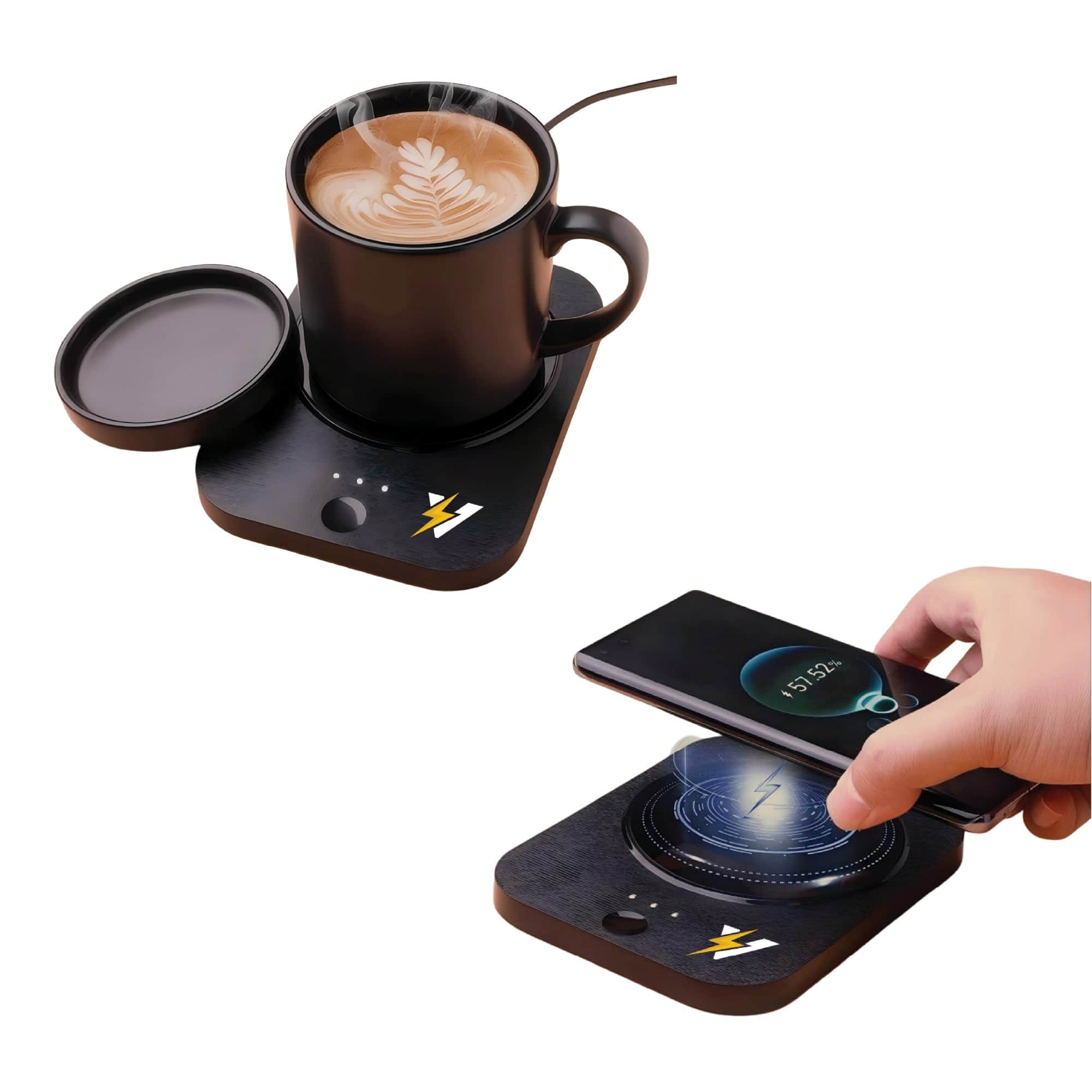 Pursonic Sip & Charge 2-in-1 wireless charger and mug warmer with sleek electronic design and integrated charging pad.