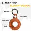 Two Dolphin Smart Tracker Pro cases made of premium vegan leather, shown in a sleek, black design.