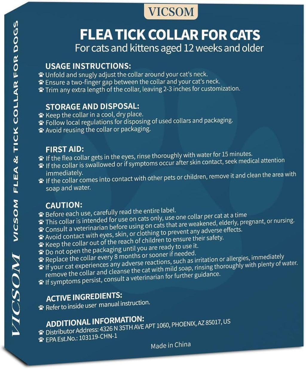 Cat Flea Collar 4 Pack Waterproof Adjustable Tick Prevention 32 Month Protection