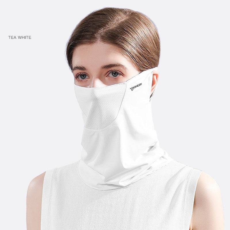 Eprolo ice silk sunscreen mask sunshade for women, quick-drying neck cover and face protection, summer anti-ultraviolet headband