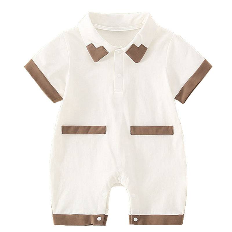 Lightweight eprolo baby romper with short sleeves, adorable infant one-piece clothing for newborns and young kids.