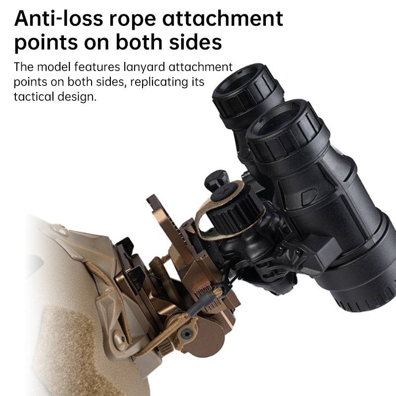 Eprolo Dummy NVG Goggles DTNVS tactical helmet accessory for airsoft, paintball, and cosplay, shown on a model.