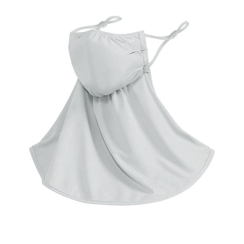 Eprolo ice silk sunscreen mask for men and women, quick-drying neck cover with ear loops, providing UV protection and cooling comfort.