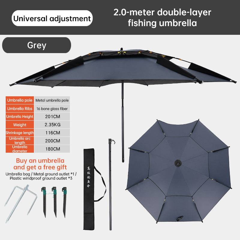 eprolo 6.6ft double canopy beach umbrella with UV protection and waterproof fabric, ideal for garden, camping, and fishing outdoor shade