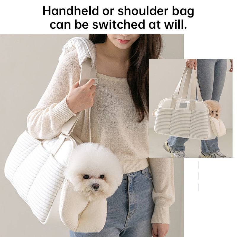 Large capacity winter warm cat carrier by eprolo with breathable shoulder strap, suitable for cold weather travel and pet comfort.