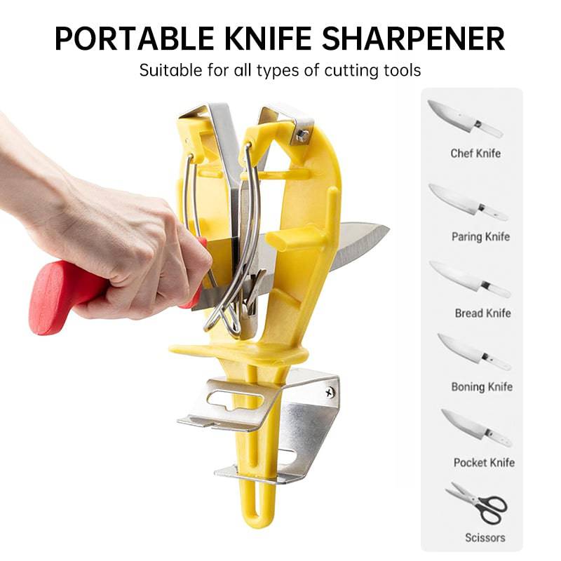 Stainless steel eprolo knife sharpener with mount bracket, fixed kitchen honing tool for precise blade sharpening.