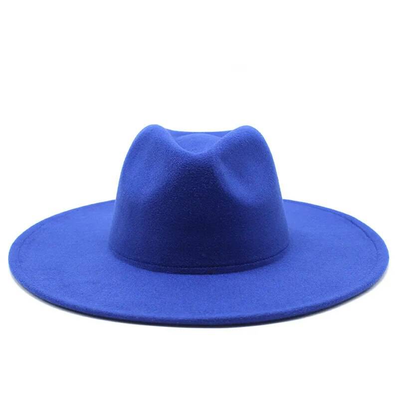Black and white wool wide brim fedora hat by eprolo, crushable winter derby hat for men and women, suitable for weddings and jazz events.