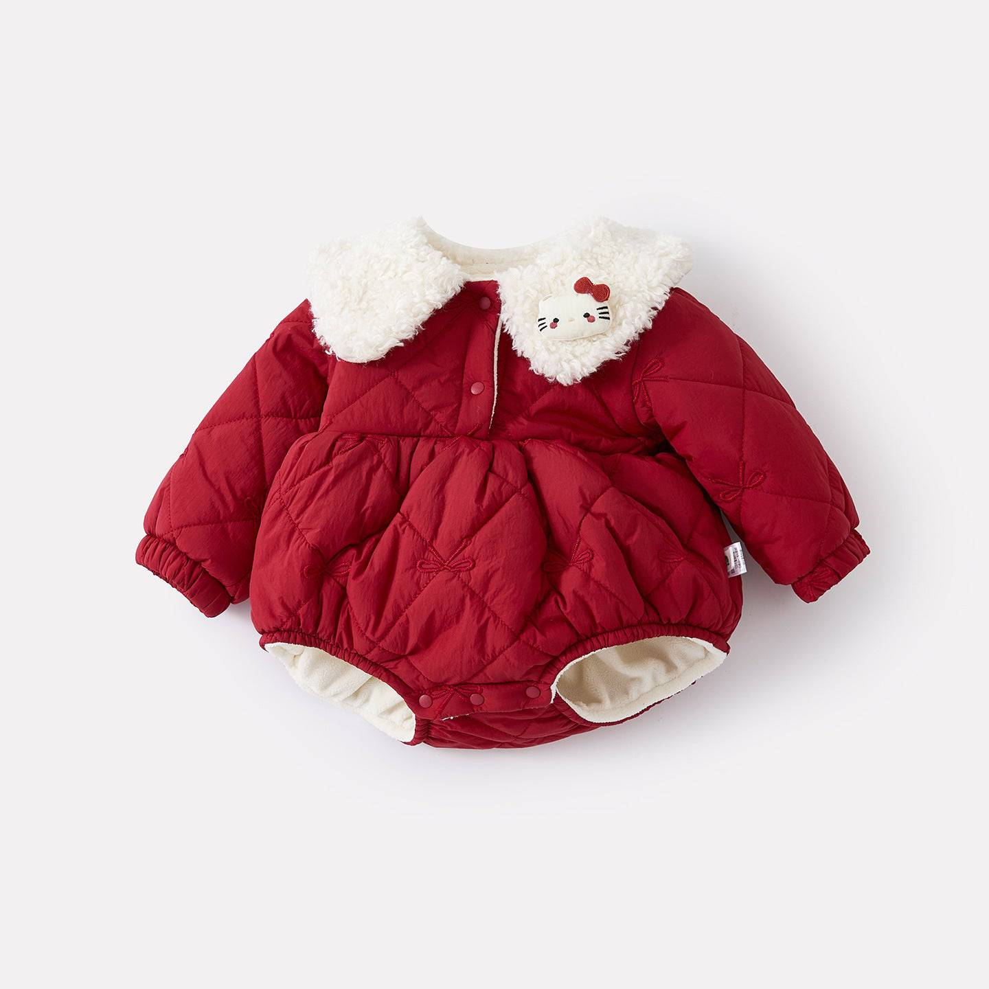 Baby girl fleece-lined cartoon romper by eprolo featuring a warm hooded onesie with a stylish, thick, and cozy design.