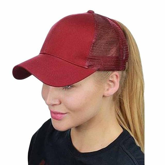 Women’s mesh baseball cap with ponytail hole and snapback design, stylish sport hat for men and women by eprolo