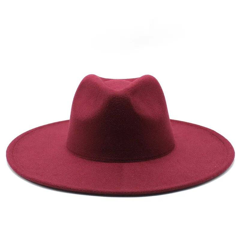 Black and white wool wide brim fedora hat by eprolo, crushable winter derby hat for men and women, suitable for jazz and wedding events.