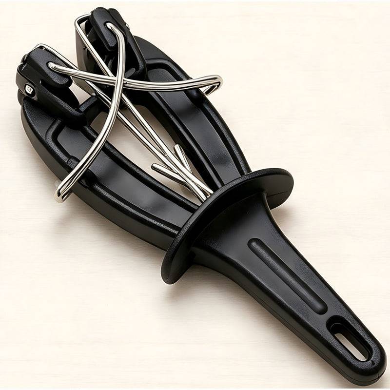 eprolo stainless steel knife sharpener with mount bracket and honing tool for kitchen knives, shown mounted and ready to use
