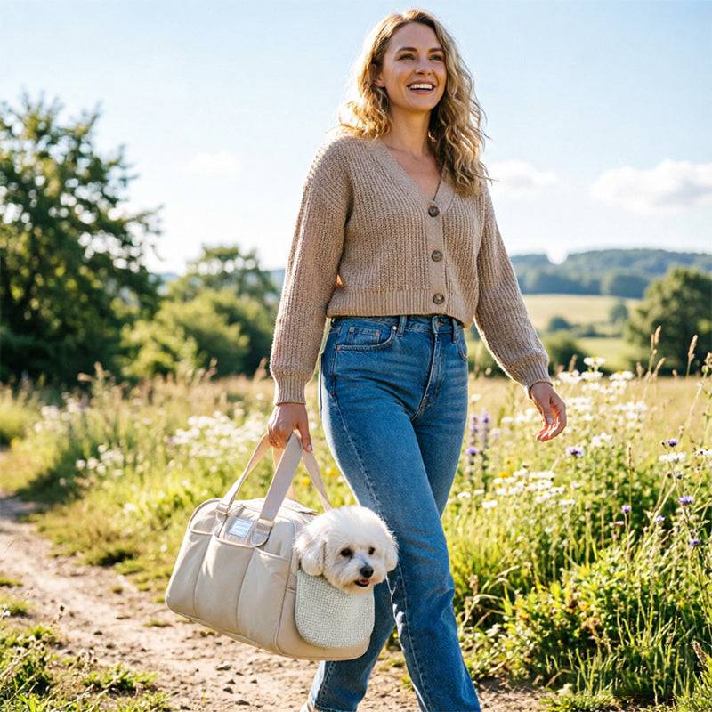 Large capacity eprolo winter warm cat carrier with breathable shoulder strap, ideal for cold weather travel and pet comfort.