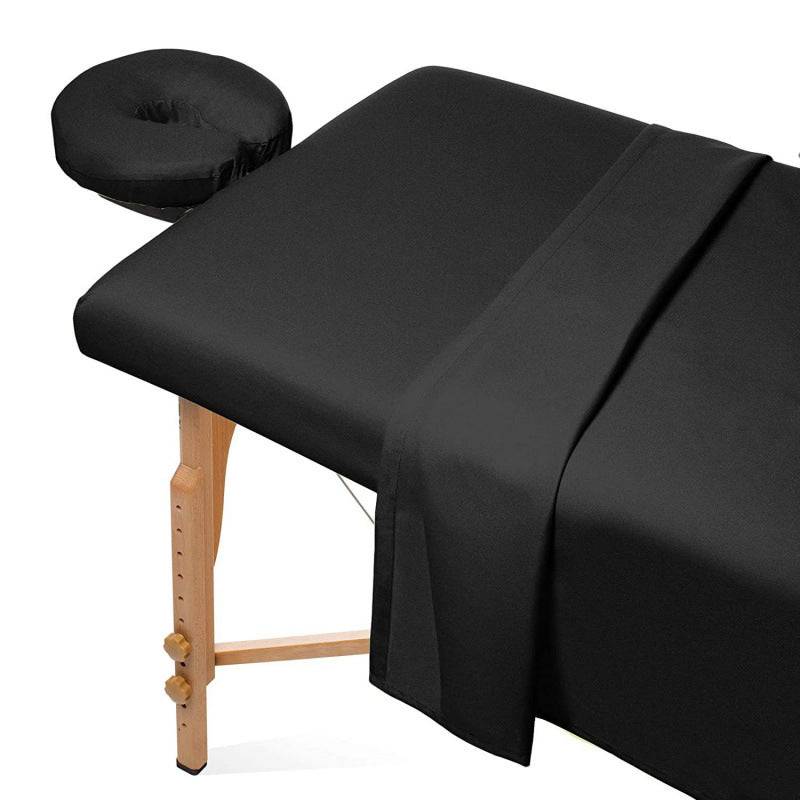 eprolo 3-piece massage table sheet set in solid color, washable and durable fabric, with fitted sheets and pillowcases visible in the image