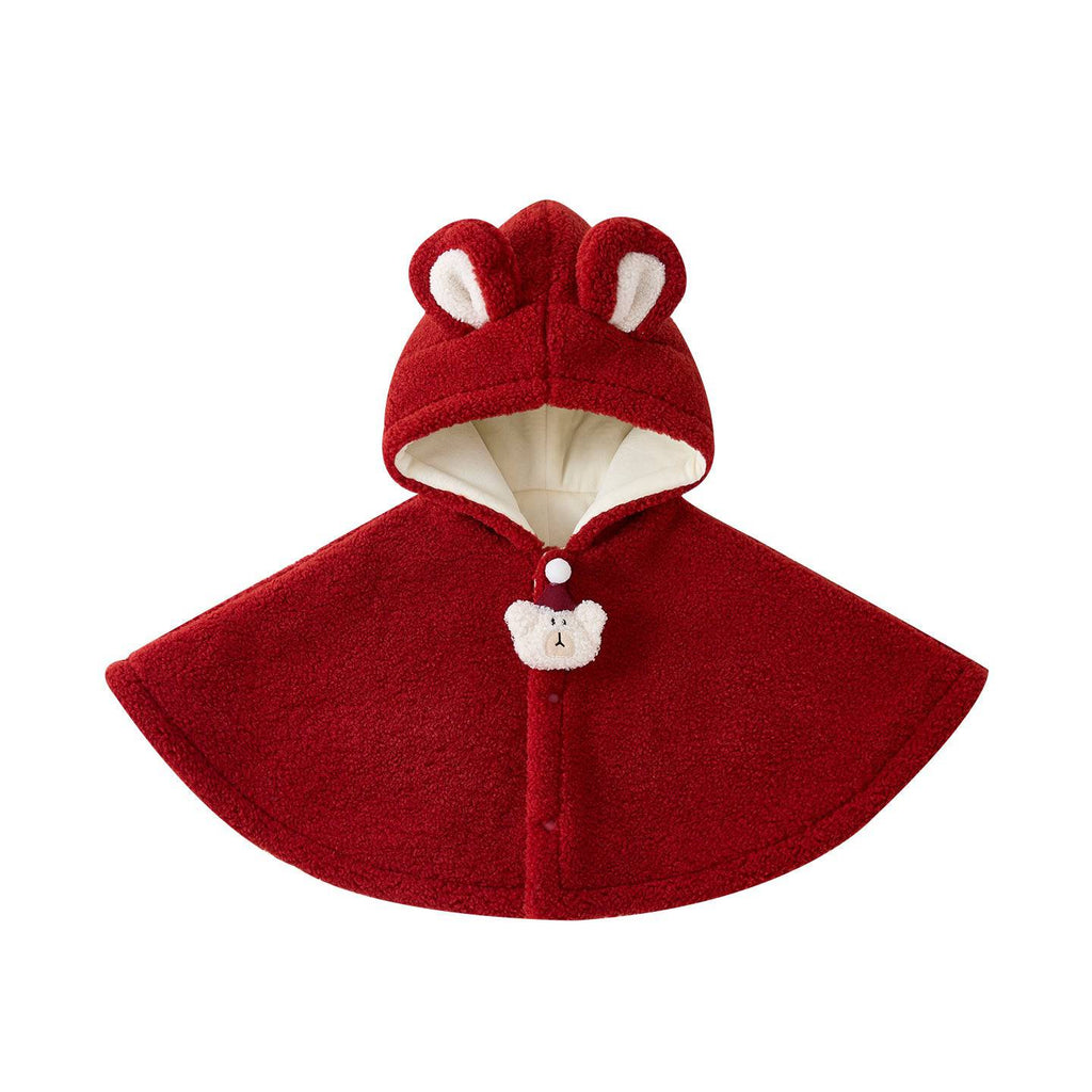 Baby girl poncho coat by eprolo, warm thick winter outerwear with a stylish cape design, perfect for cold weather.