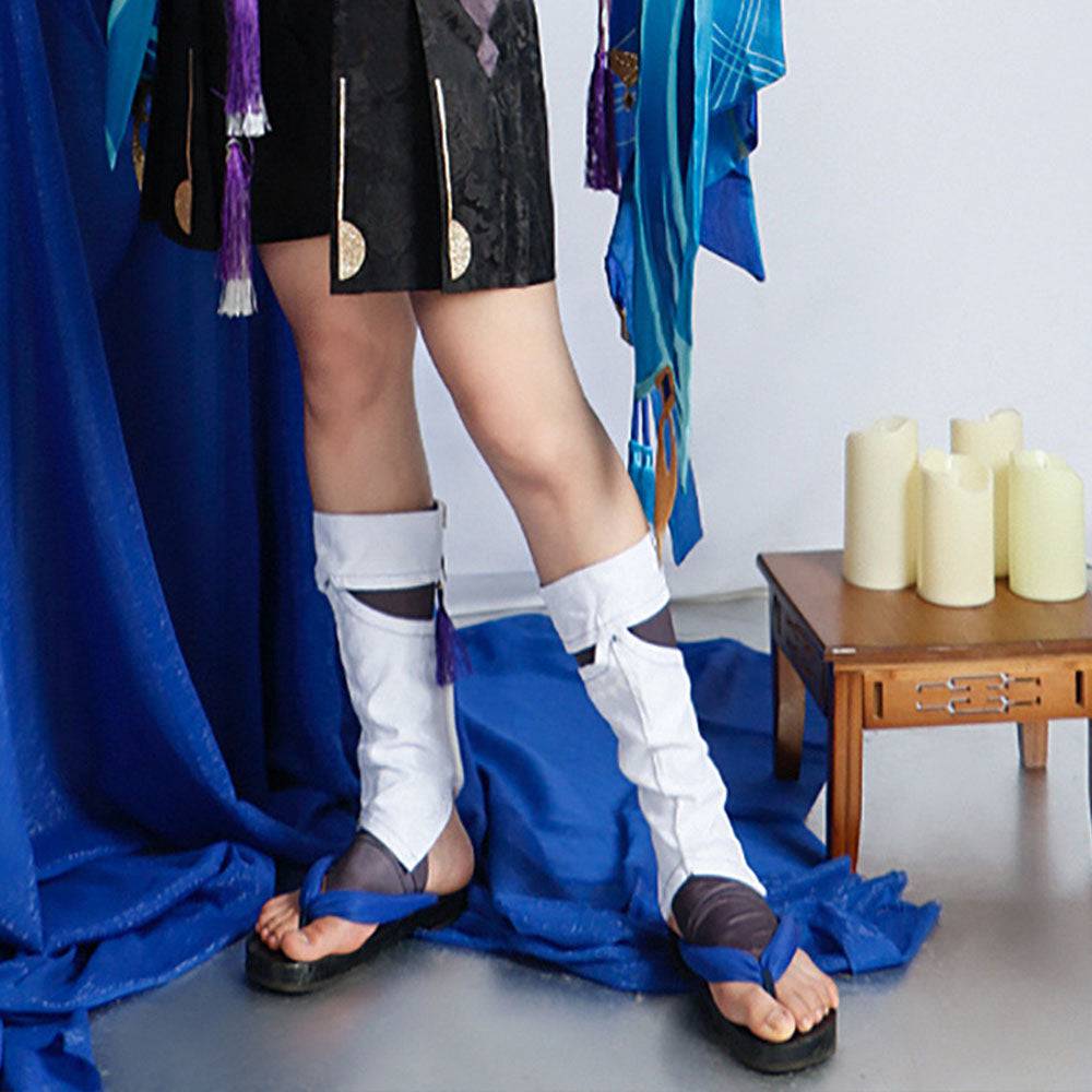 Eprolo Genshin Impact cosplay hats and shoes for scattered soldiers and vagrants costume, detailed and character-appropriate.