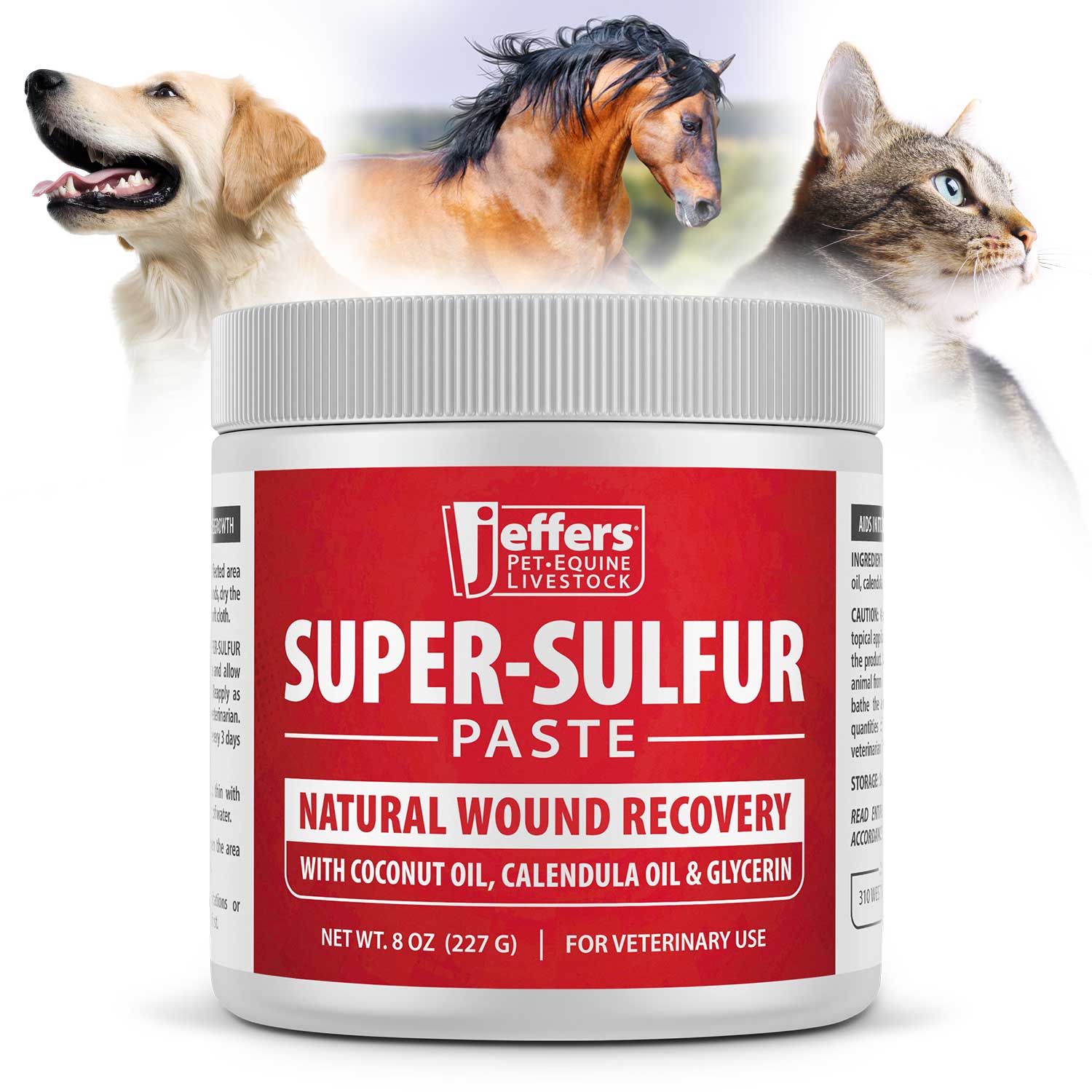 Jeffers Super-Sulfur Skin & Wound Healing Paste for Pets, Horses, & Livestock