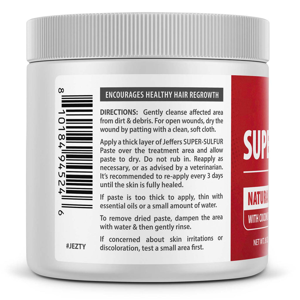 Jeffers Super-Sulfur Skin & Wound Healing Paste for Pets, Horses, & Livestock