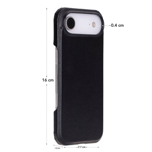 TORONATA Bisbee Leather iPhone 17 Air case showing a sleek brown leather design with precise cutouts for ports and camera.