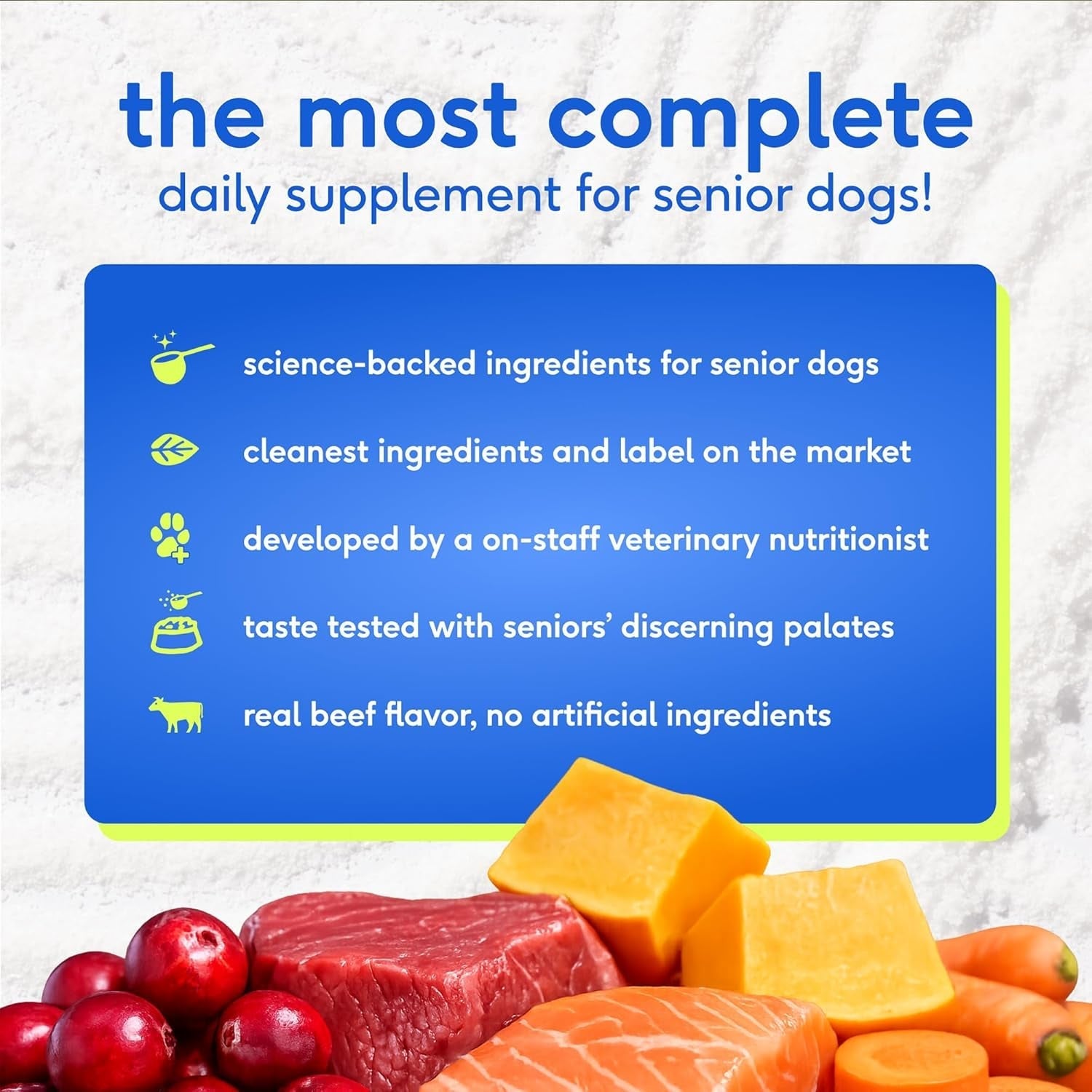 Senior Dog Multivitamin Powder 12-in-1 Joint Brain Digestion Immune 30 Scoops