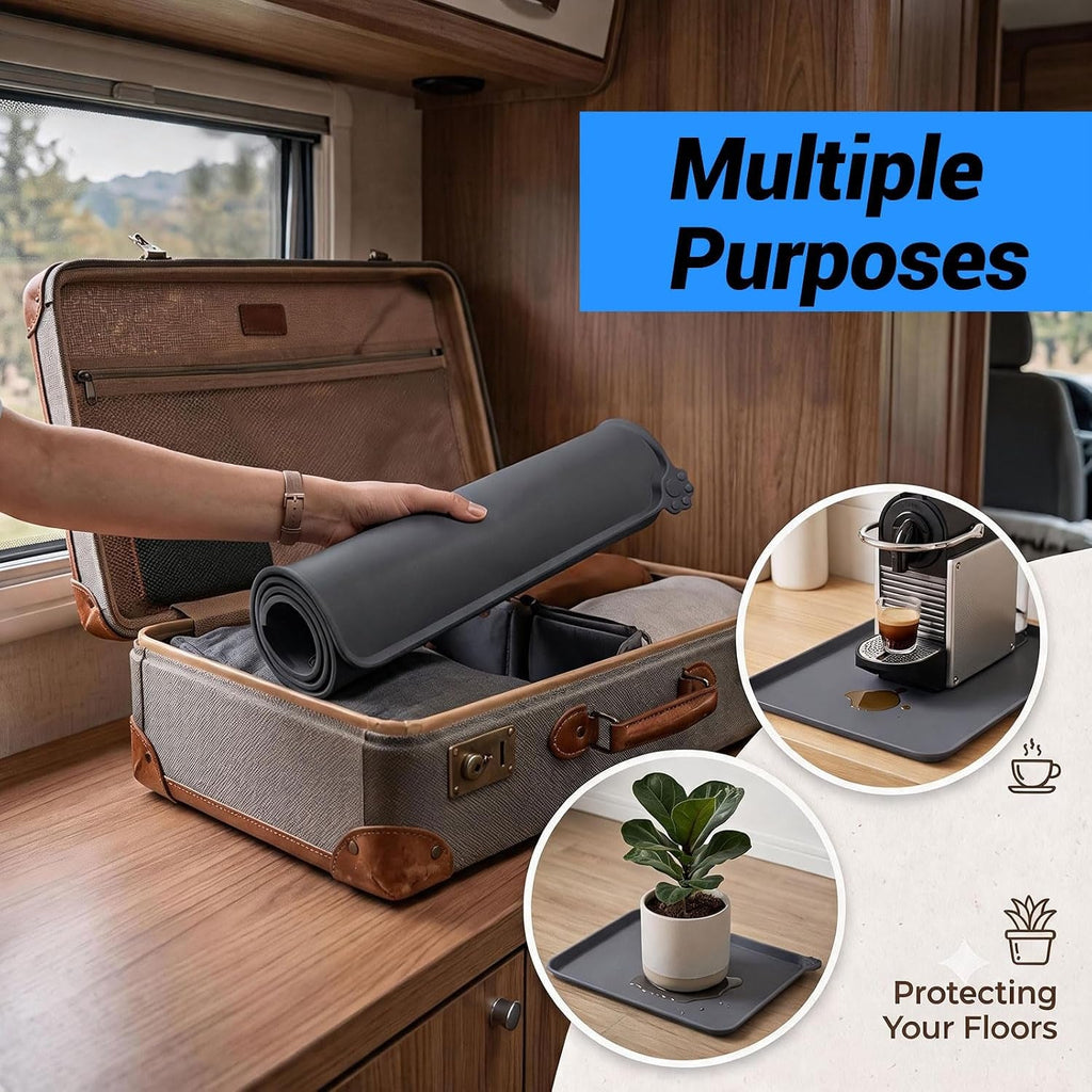 Silicone Dog & Cat Feeding Mat with Raised Edge, Waterproof & Non-Slip