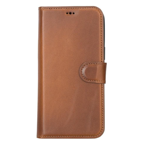 TORONATA Casper iPhone 12 leather wallet case with detachable design, featuring card slots and protective mobile phone cover.
