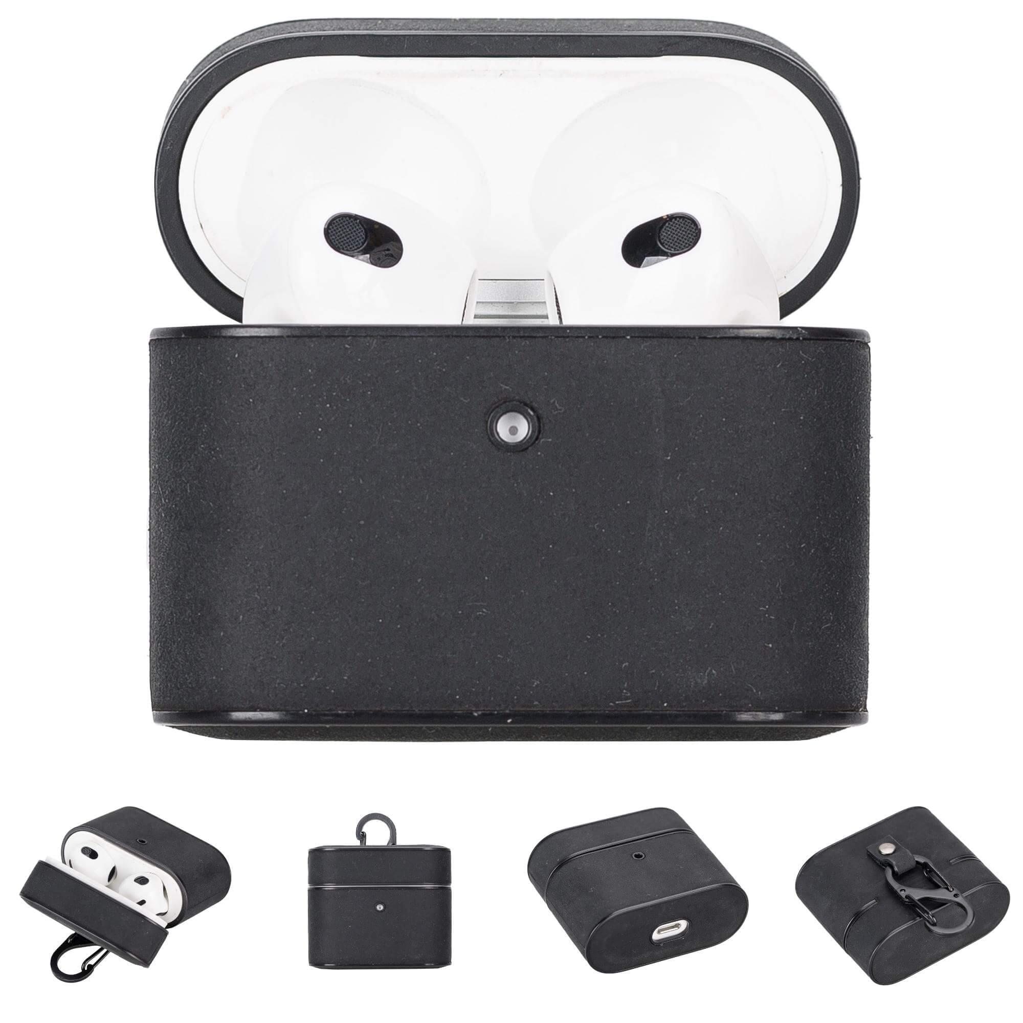 TORONATA Laramie leather case for Apple AirPods 3, stylish protective cover with smooth leather finish.