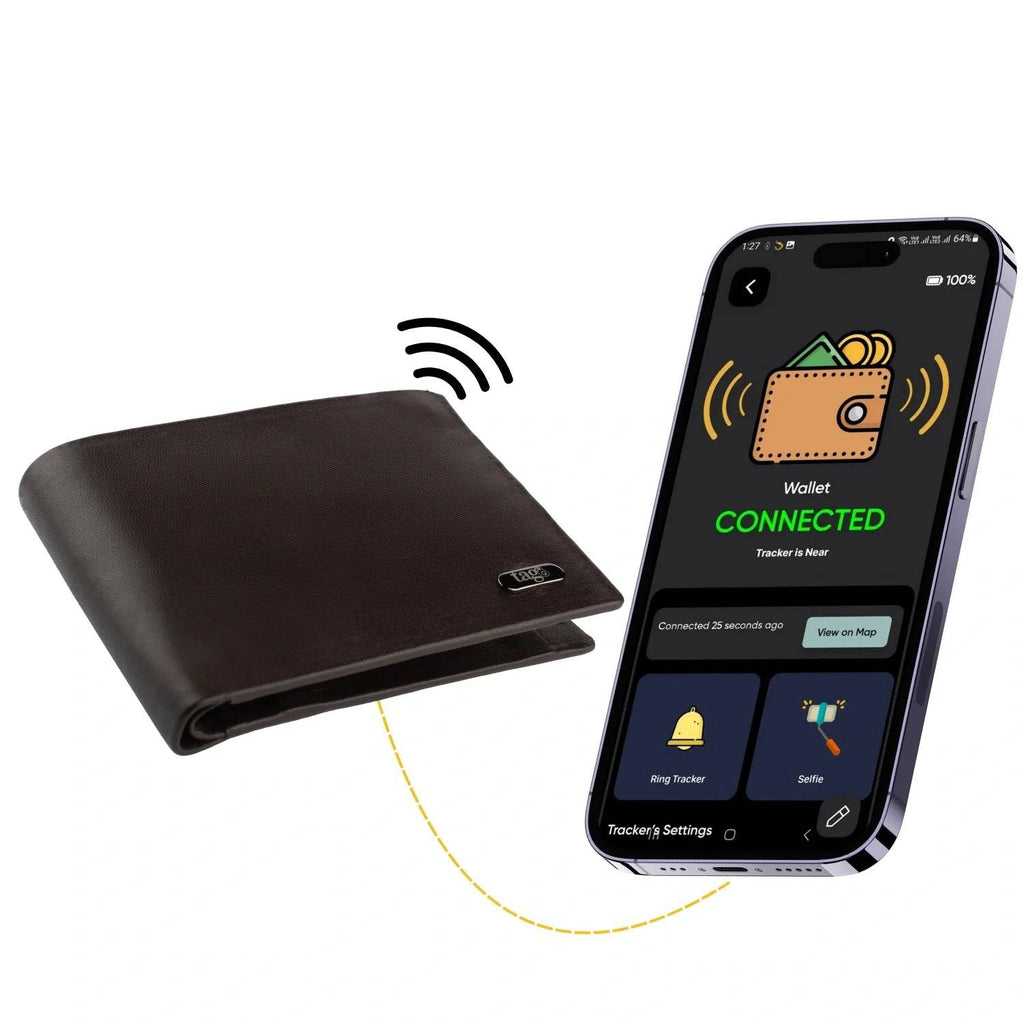 Dolphin Tracker RFID Smart Wallet with stitchless design, compact and sleek for secure card and cash storage