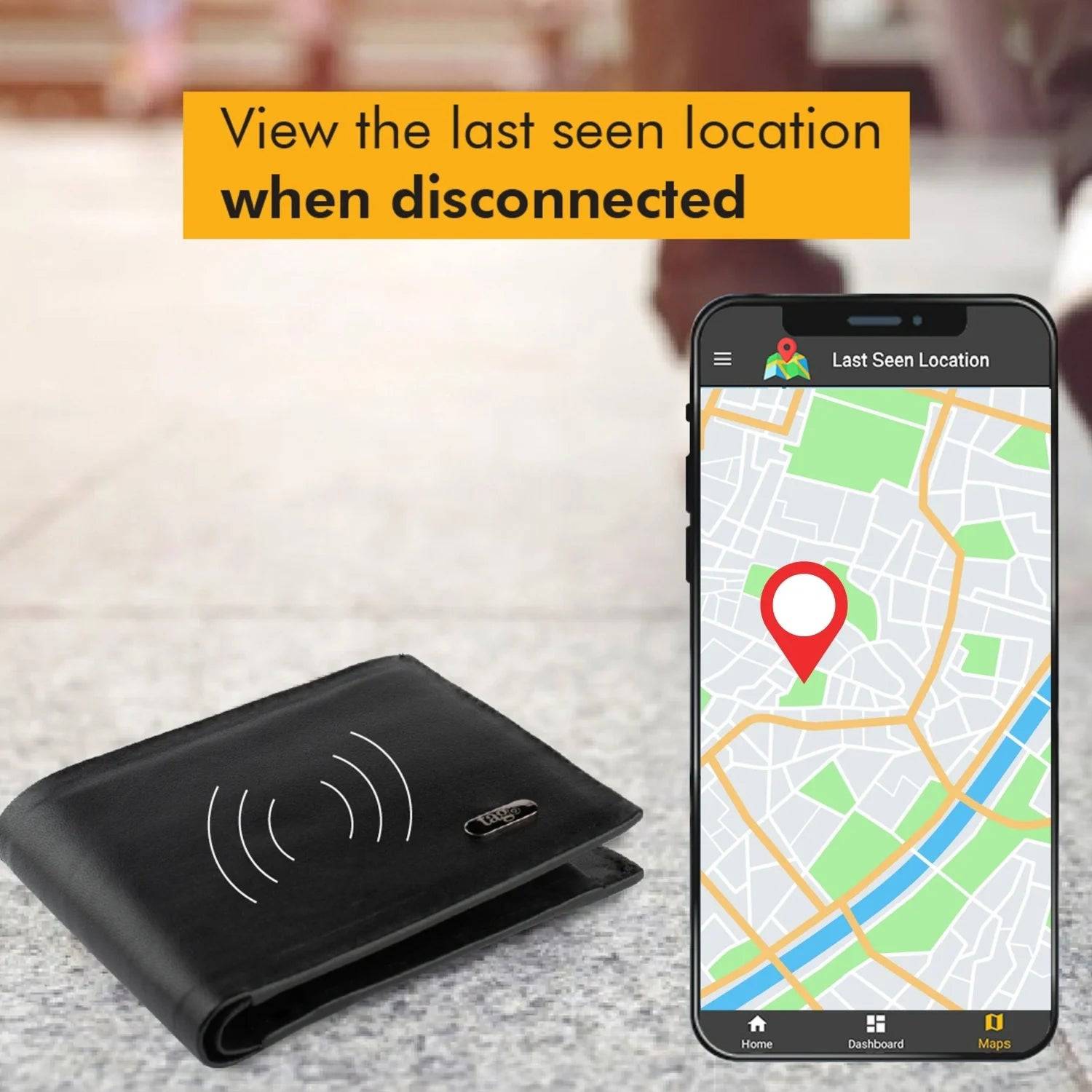 Dolphin Tracker RFID smart wallet with stitchless design, compact and sleek for secure card and cash storage.