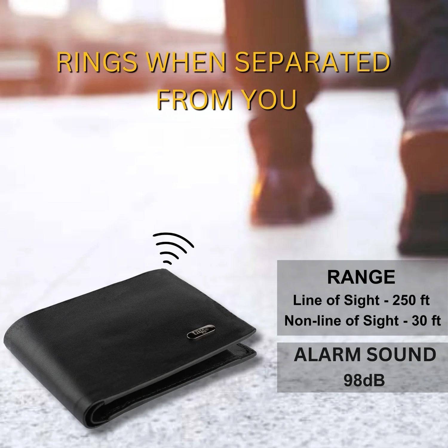 Stitchless Dolphin Tracker RFID smart wallet with sleek design and integrated tracking tag, shown with a modern, minimalist look.